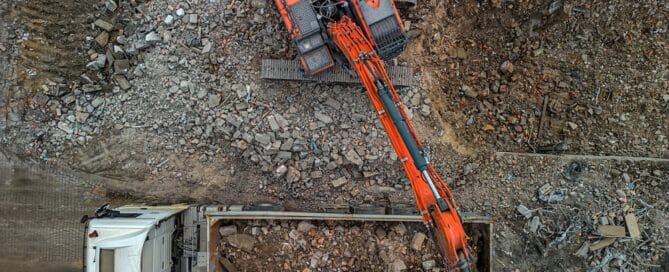 Excavator Loading Debris